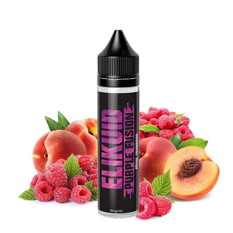 E-LIQUIDE PURPLE FUSION 50ML avec ses fruits pêche fraise framboise