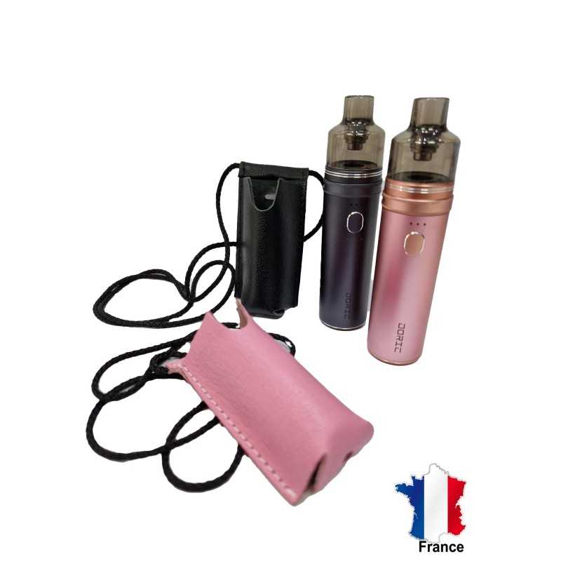 Tour de cou cuir Doric 60 sur mesure. Porte cigarette électronique doric 60  Couleur Noir