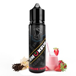 Flacon milk-shake smokeur 50ml avec son verre de milk shake ses fraises et sa vanille en gousse