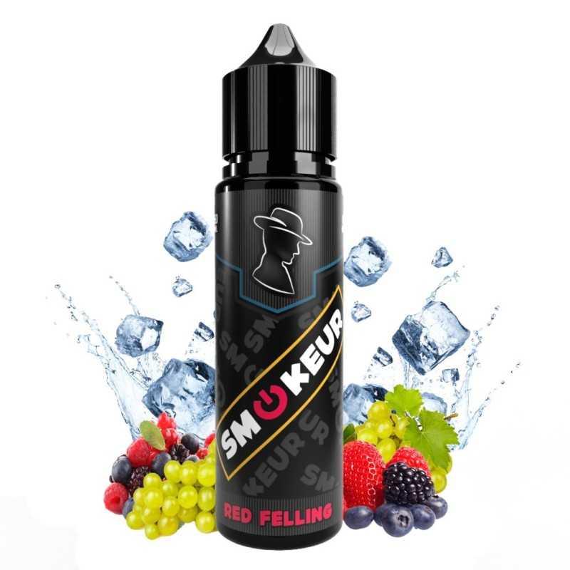 Flacon e-liquide 50 ml Red feeling smokeur avec son raisin blanc, ses fruits rouges et ses glaçons bien frais.