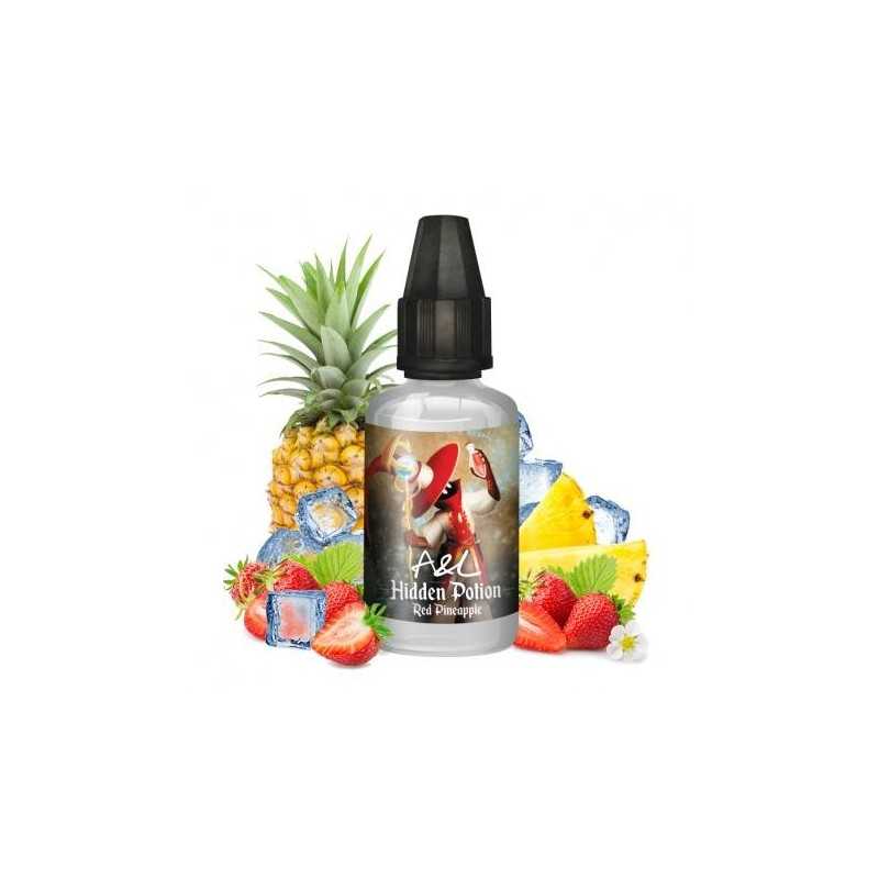 Flacon de concentré 30 ml pour DIY de e-liquide Red Pineapple hidden potion avec son ananas sa fraise et ses glaçons.