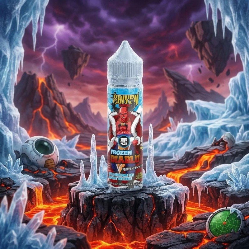 Frozen Diablo 50ml Sayen Vapors, dans un décor manga