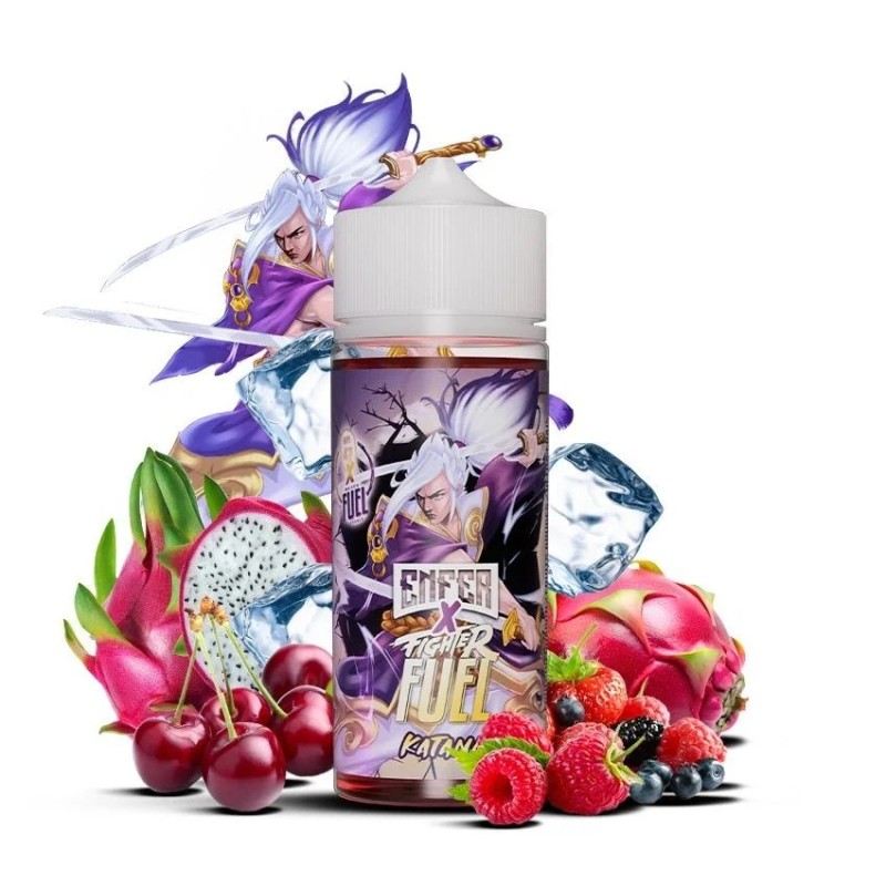 Katana 100ml - Fighter Fuel avec ses ingrédients illustrés