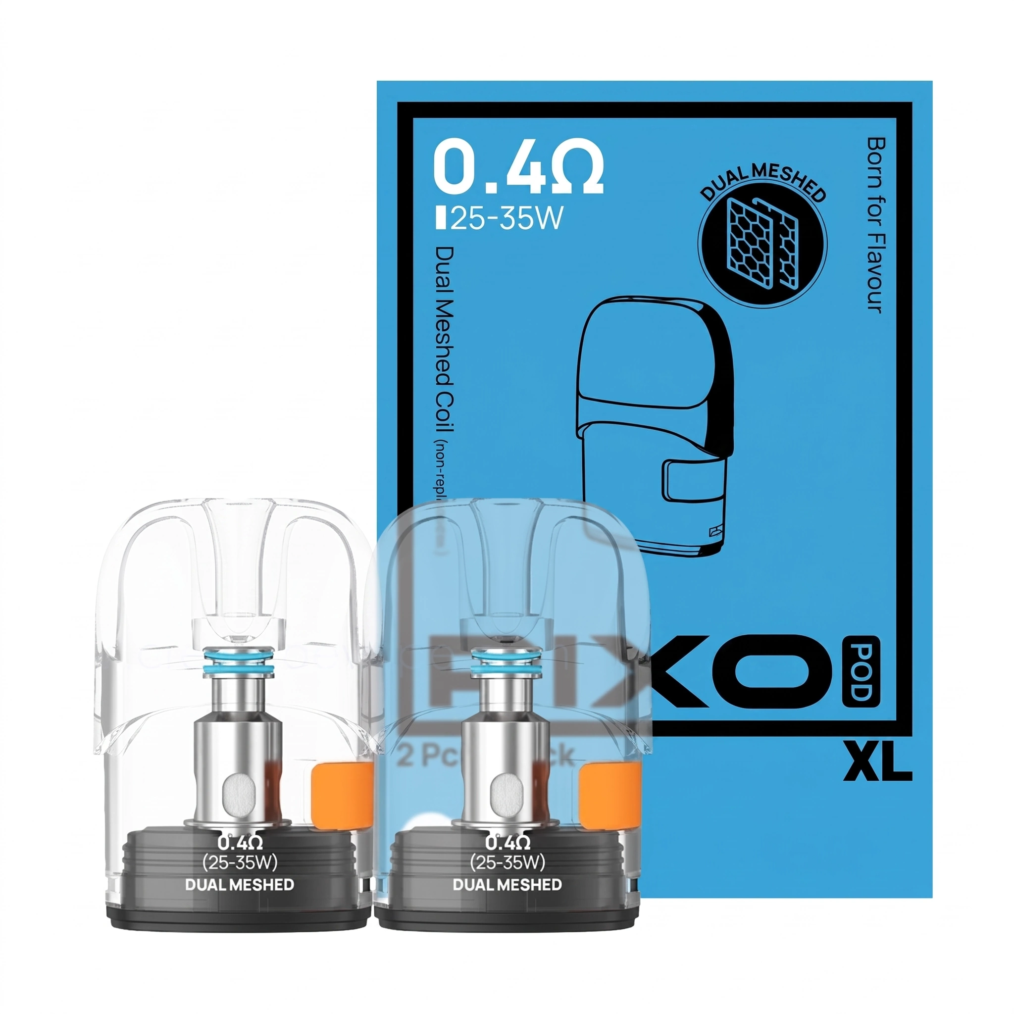 Cartouche Pixo Dual Mesh Aspire, en 0.4 ohm, avec leur boîte