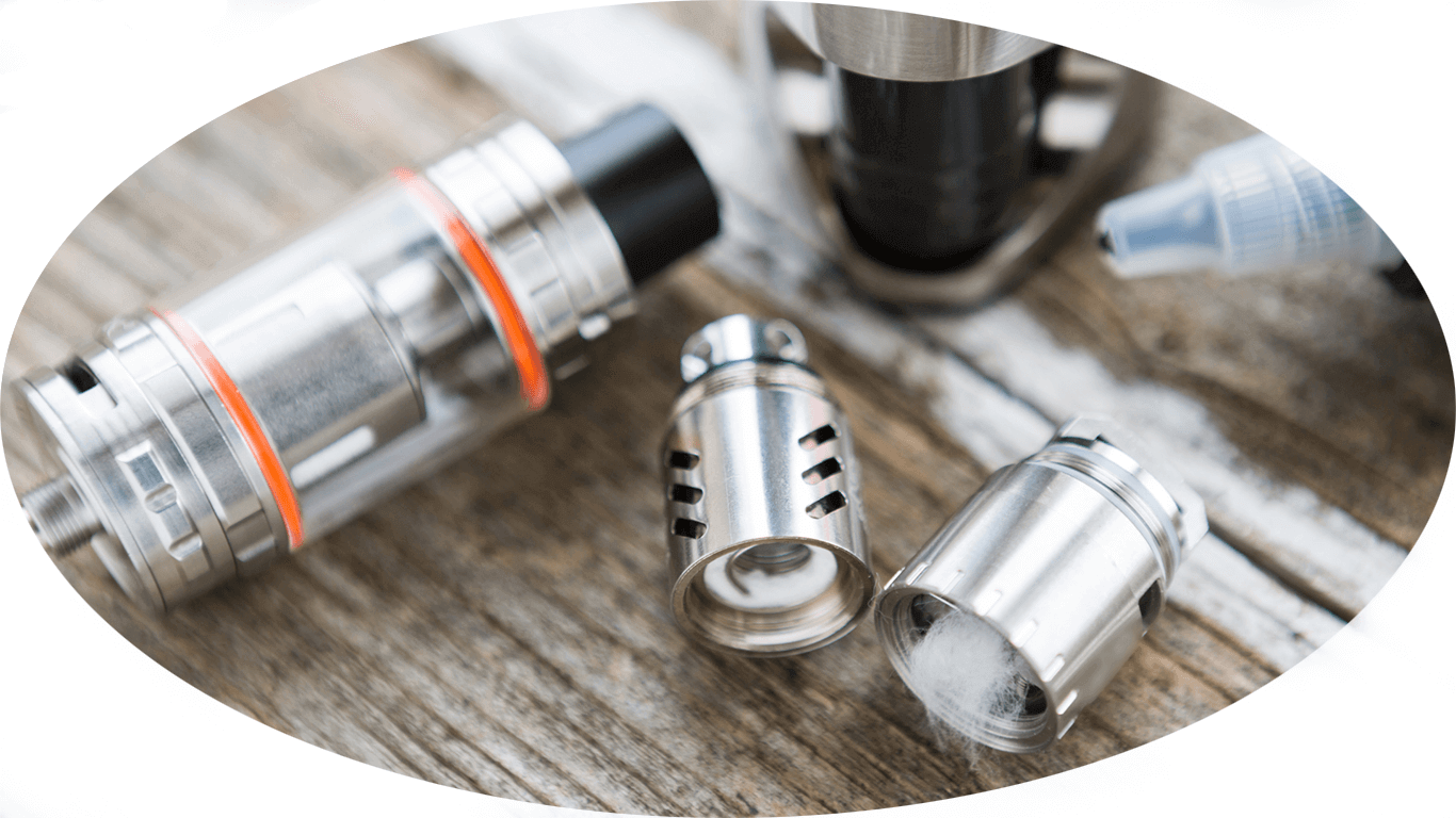 Vue éclatée d'une cigarette électronique