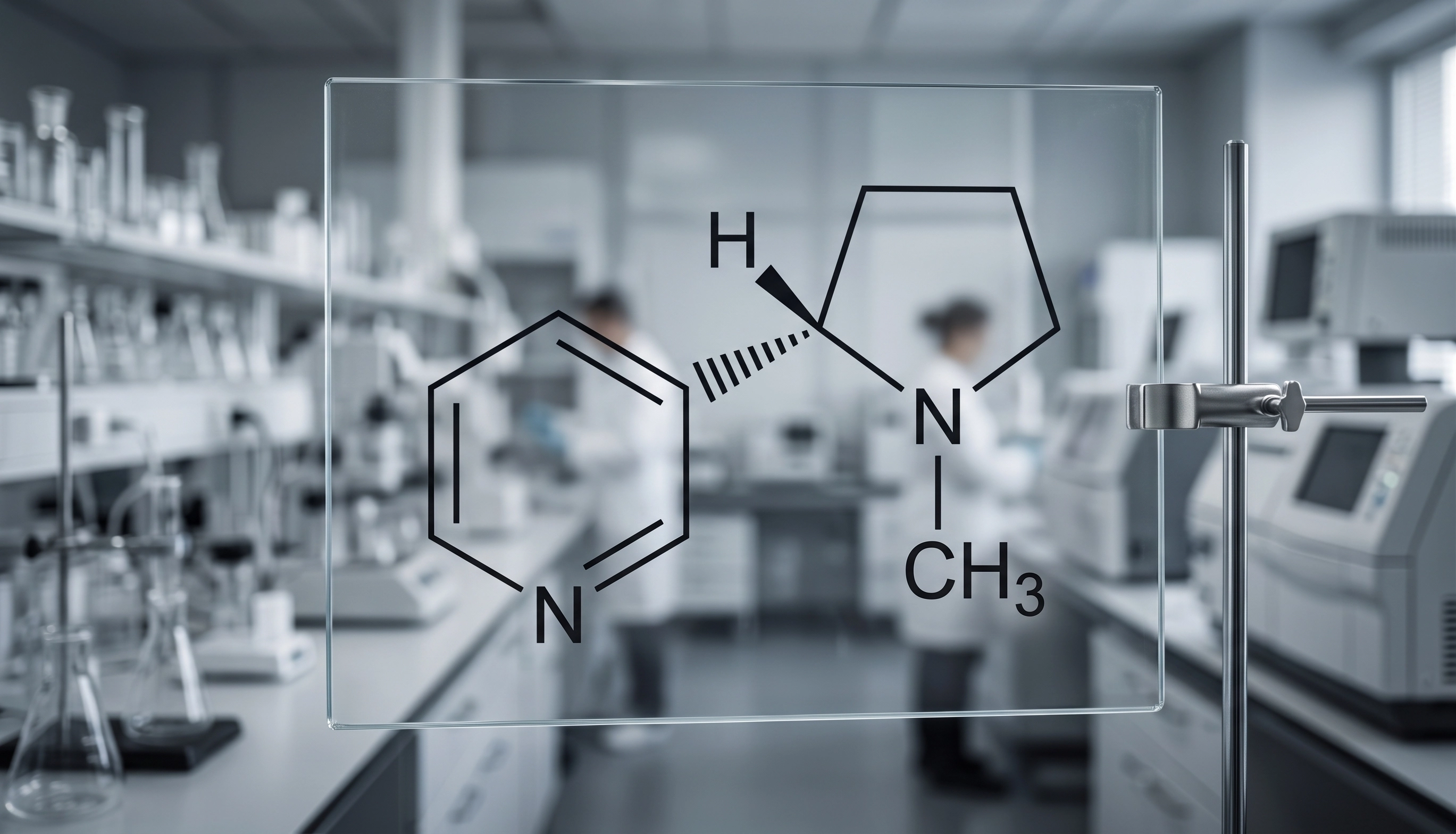 Formule sel de nicotine, illustré avec un laboratoire