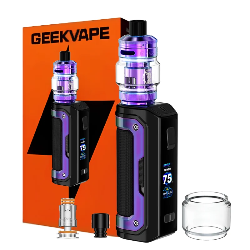 Kit Aegis Mini 5 GeekVape Rainbow, boite et contenu