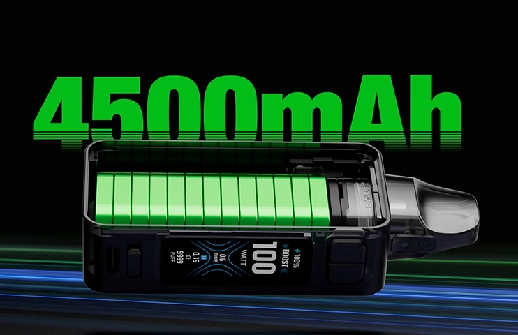 Kit Centaurus PM100 Lost Vape, illustration autonomie 4500 mAh