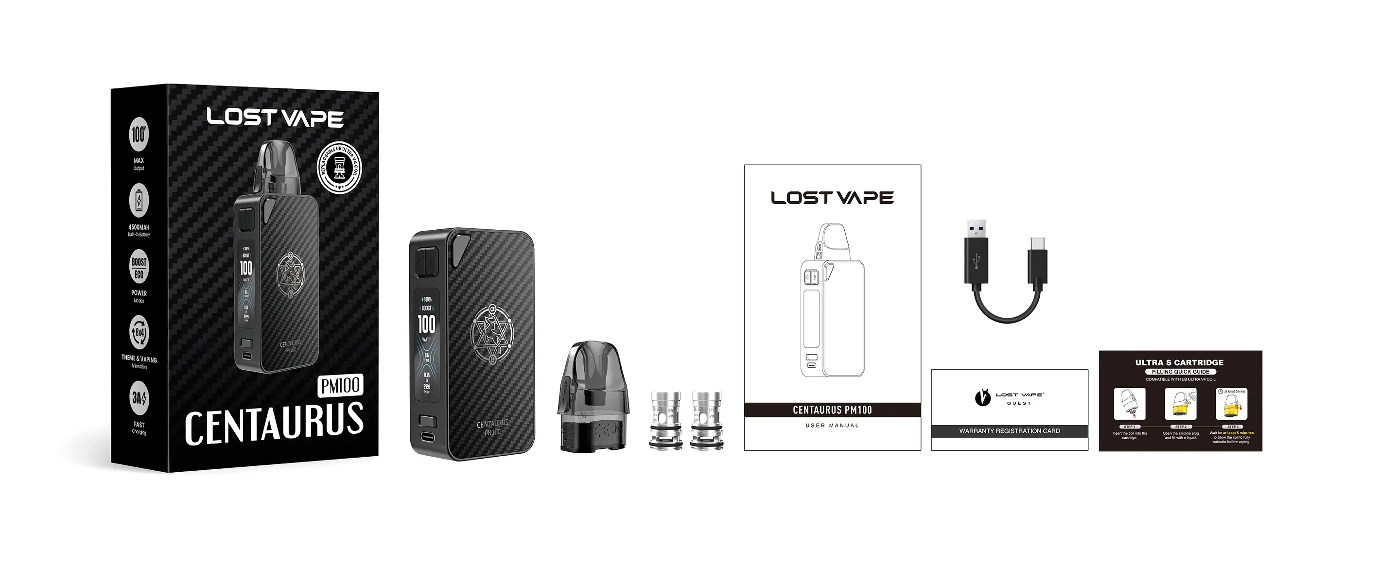 Kit Centaurus PM100 Lost Vape, packaging