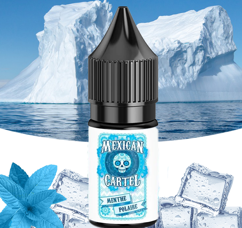 Flacon 10ml de mexican cartel menthe polaire concentré de e liquide frais et désaltérant.