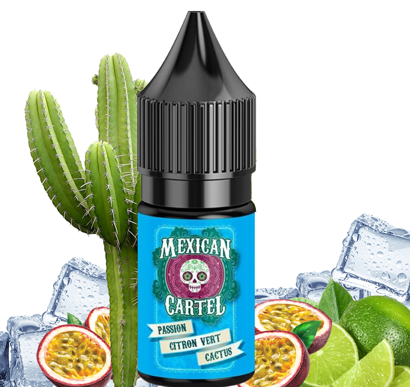 Flacon 10ml de mexican cartel passion citron vert et cactus e liquide frais et désaltérant.