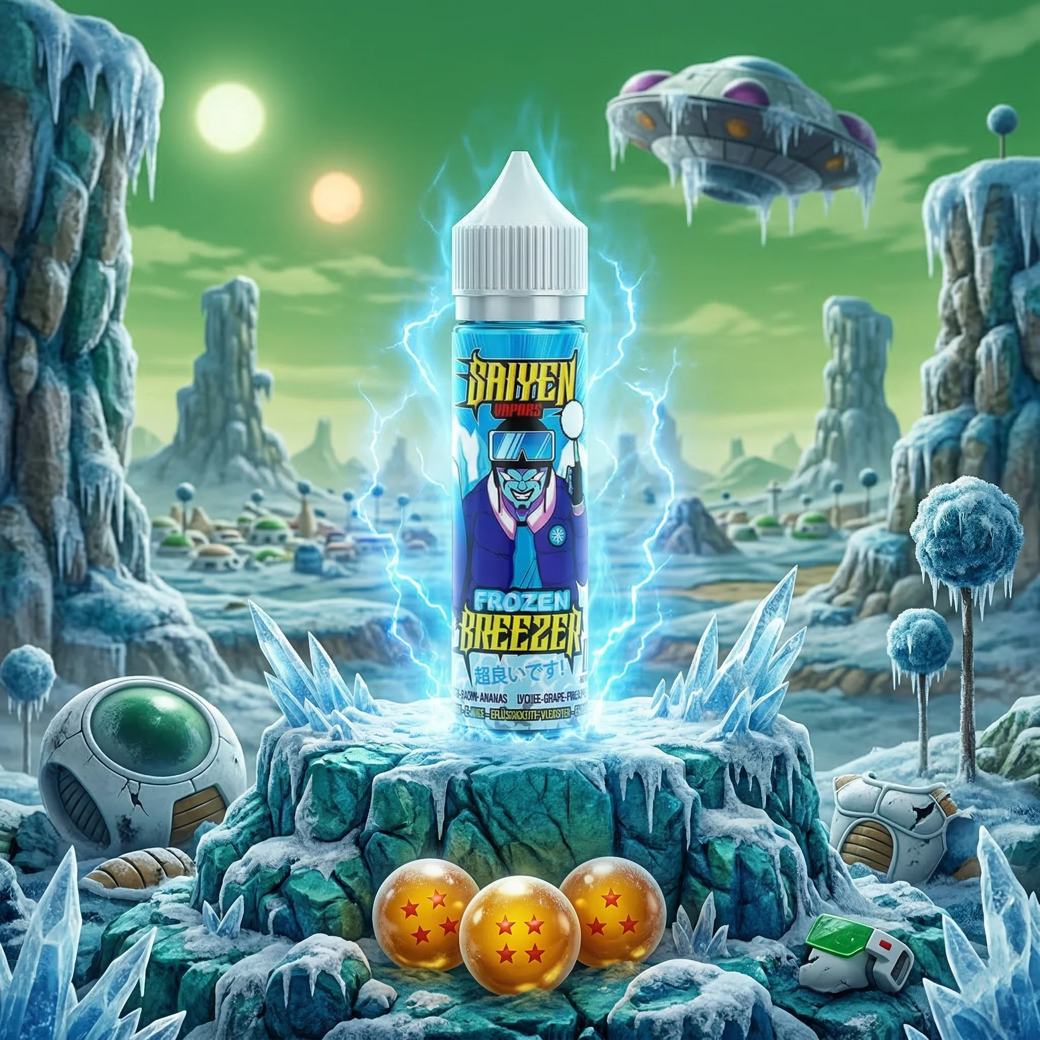 Eliquide Frozen Breezer 50 ml Sayen Vapors, dans son décor manga