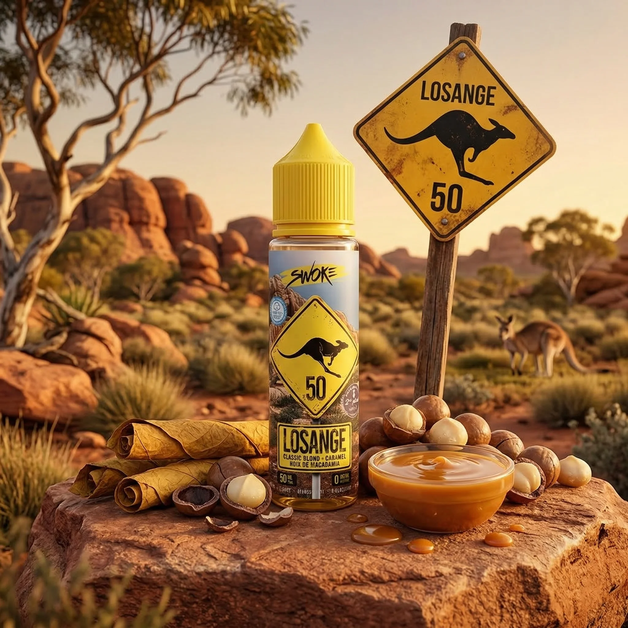 Losange 50ml Swoke, dans son décor désertique