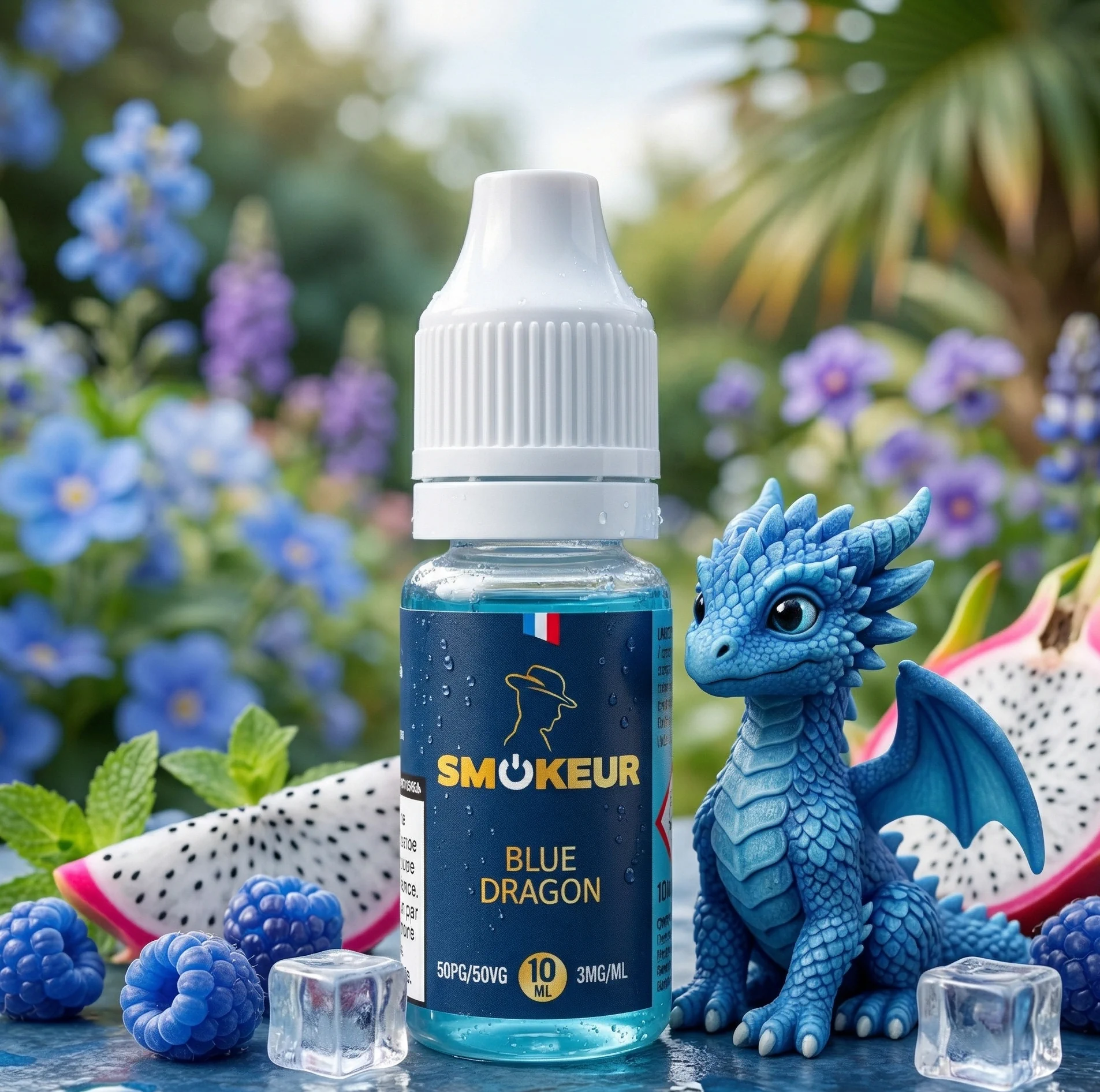 Blue Dragon 10ml - Smokeur dans un décor illustré