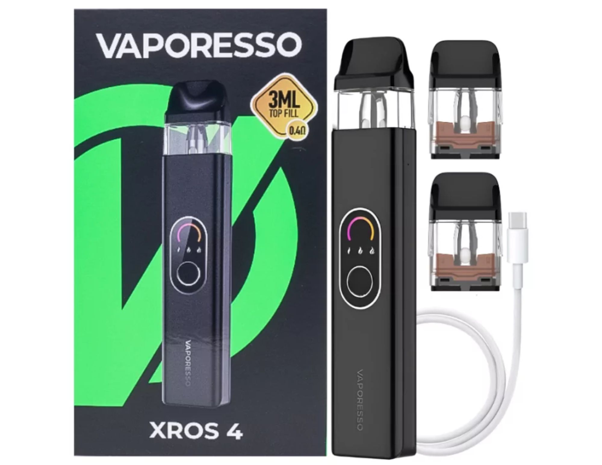 Boite de la Xros 4 mini et son contenu.