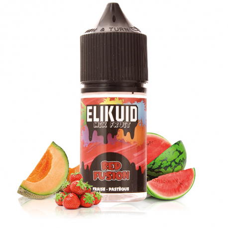 Fiole d'arôme red fusion 30ml avec des pastèques, des fraises et du melon