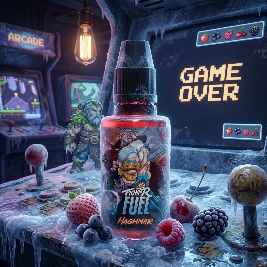Arôme concentré Fighter Fuel 30ml, dans son décor retro gaming