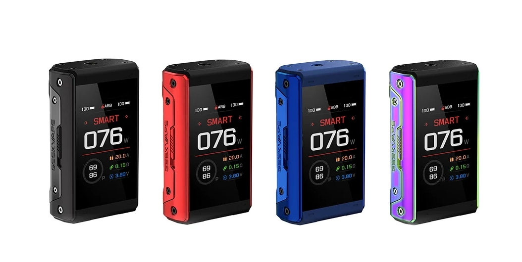 Box Aegis Touch T200 en Black, Claret Red, Navy Blue et Rainbow de Geekvape