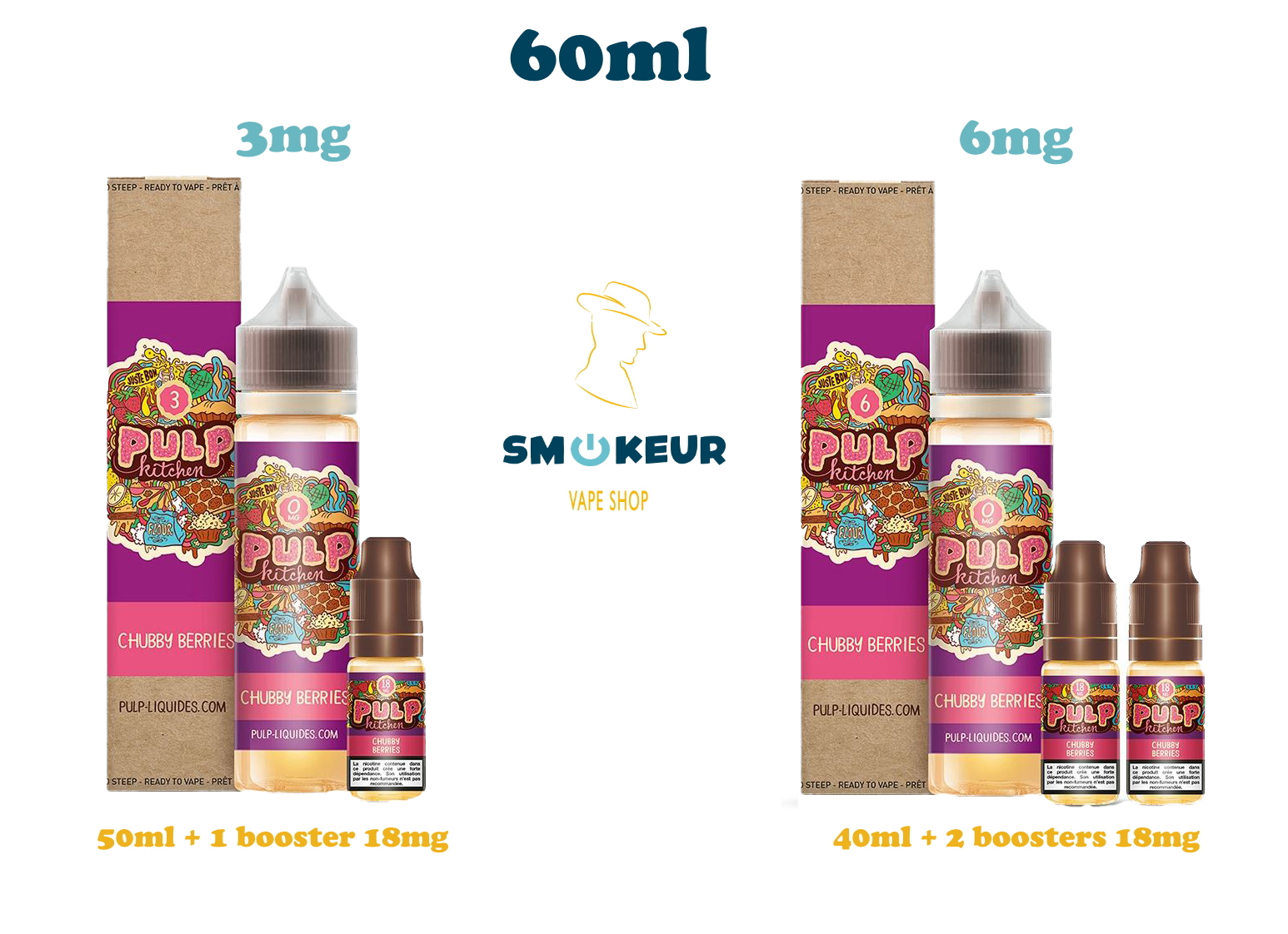 Pack chubby berries en pack de 3 mg/ml et pack 6 mg/ml 