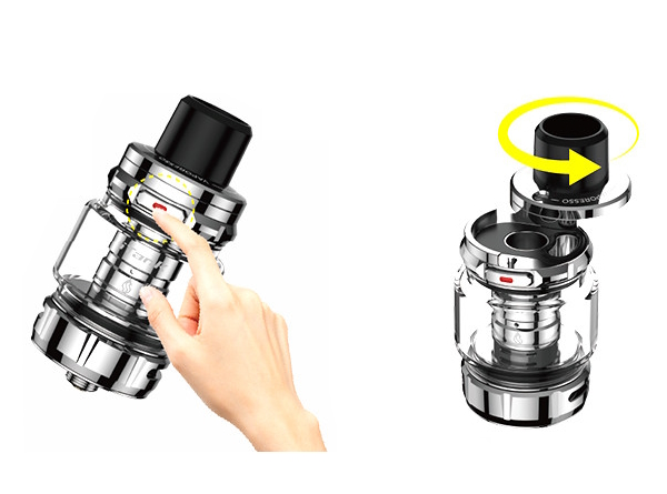 Clearomiseur Itank 2 Vaporesso silver, remplissage