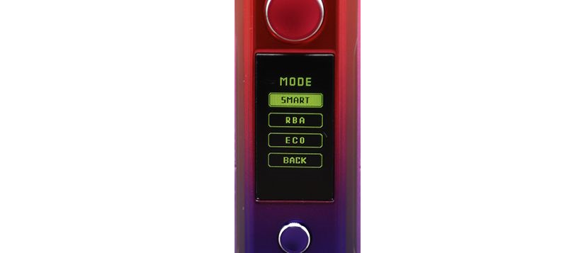 Photo Drag X2 Voopoo Modern Red, écran avec les différents modes