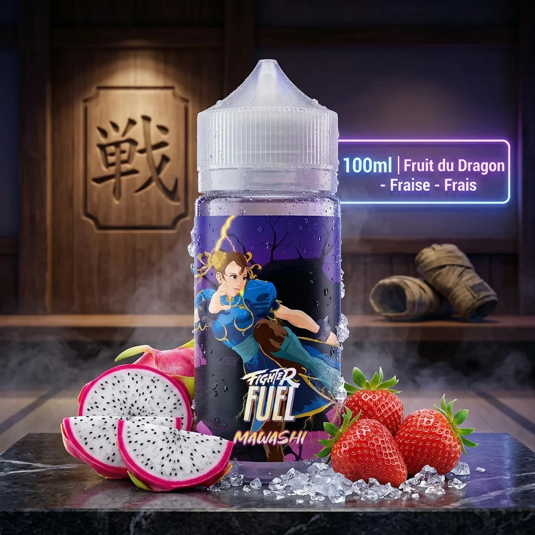 Mawashi 100ml - Fighter Fuel dans son décor illustratif