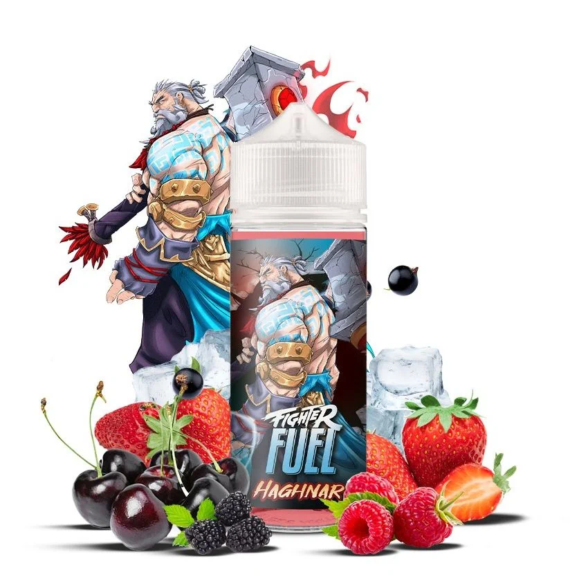 Haghnar 100ml Fighter Fuel avec ses ingrédients illustrés