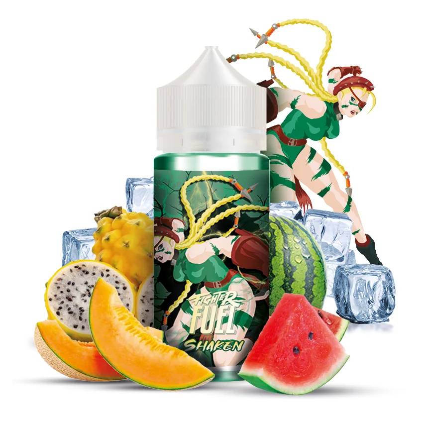 Shaken 100ml - Fighter Fuel avec ses ingrédients illustrés