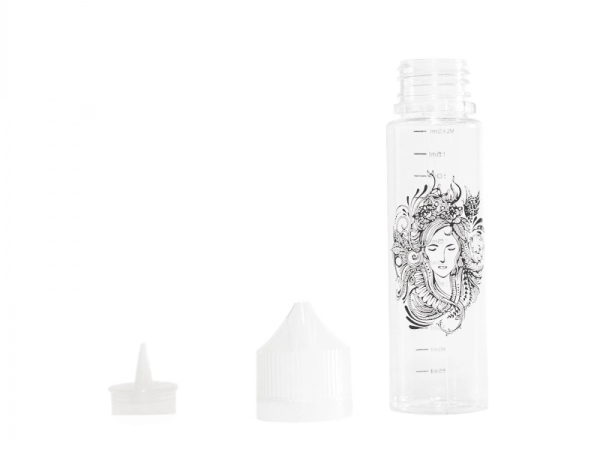 Fiole 60ml graduée avec logo, bouteille graduée pour DIY et e liquide