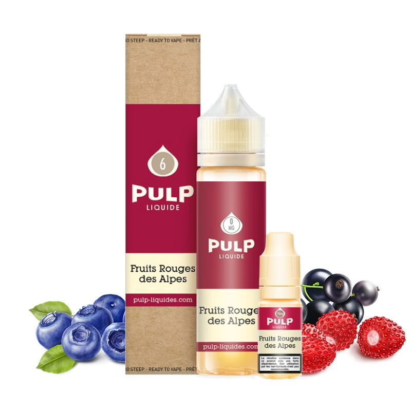 Fruits Rouges des Alpes 60ml Pulp, avec des fraises des bois, du cassis et des myrtilles