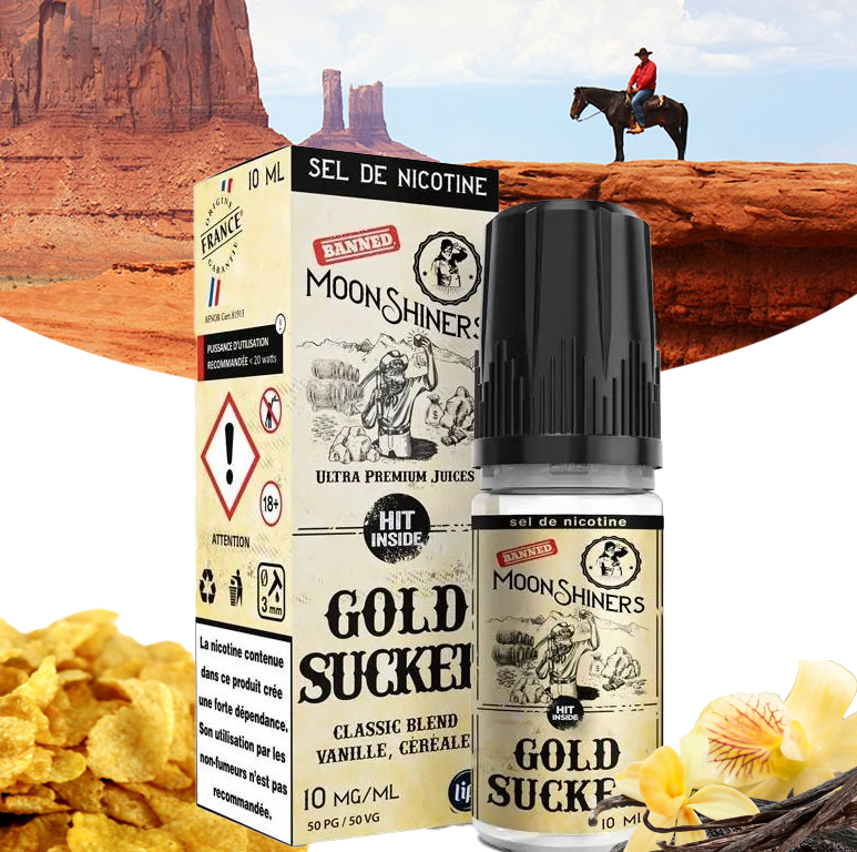 E-liquide Gold Sucker Moonshiners 10ml illustré