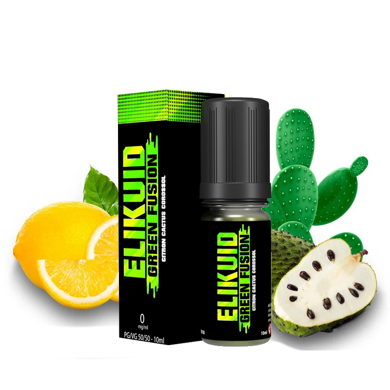 Green fusion et son elballage avec citron et cactus en 10ml