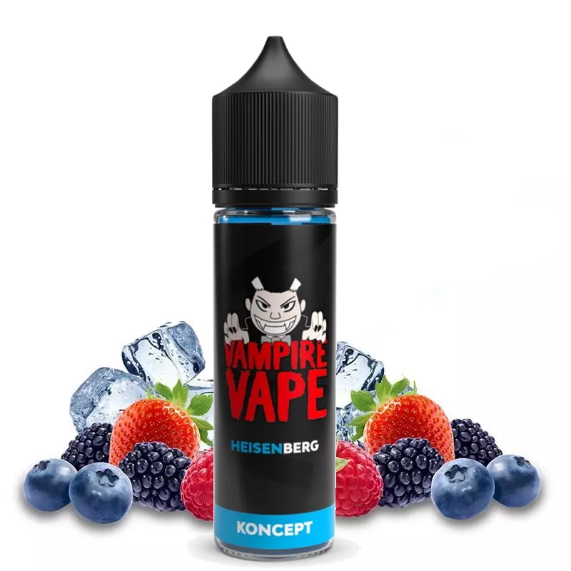 e liquide heisenberg 50ml avec ses fruits rouges sa menthe fraîche et un glaçon