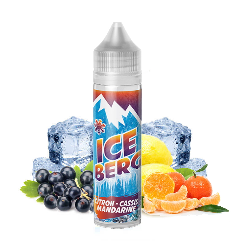 Flacon e liquide citron cassis mandarine iceberg 50 ml o'jlab