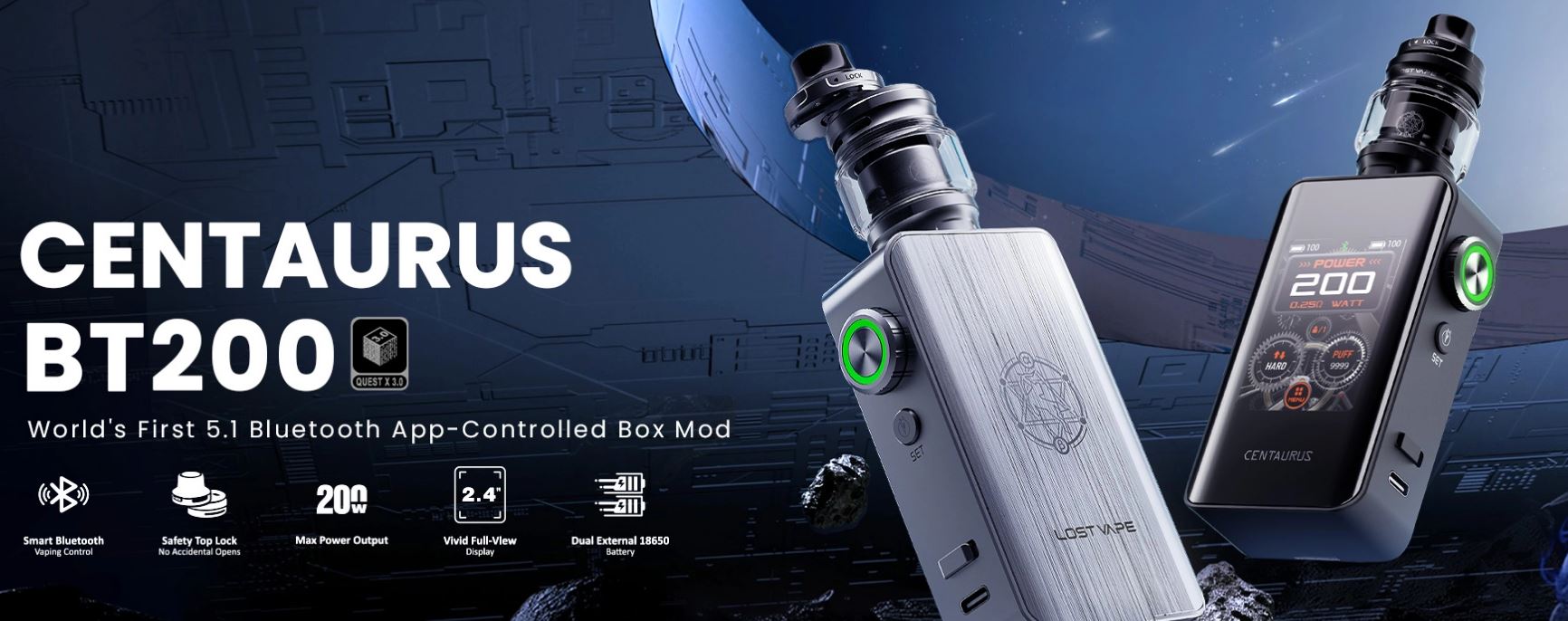 Kit Centaurus BT200 Lost Vape avec caractéristiques