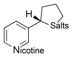 Représentation de la composition chimique d'un sel de nicotine