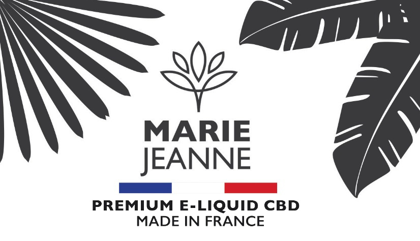 logo marie jeanne avec des feuilles et le drapeau français