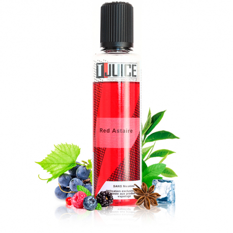 Fiole de 50ml Red Astaire et ses ingrédients fruits rouges, raisin et anis.