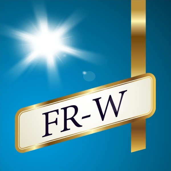 Logo FR-W avec un soleil et un ruban doré