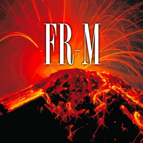 Logo FRM avec un volcan rouge 