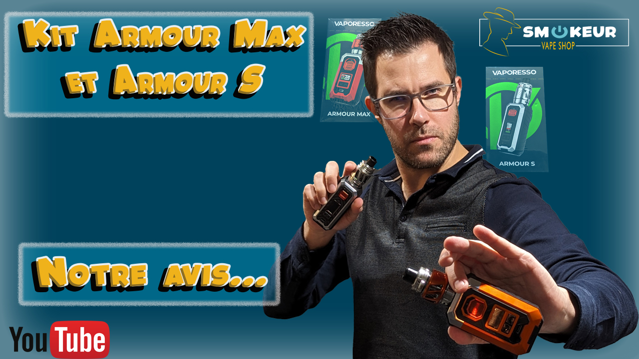 Kit Armour S Vaporesso, la E-cig tout terrain avec une box anti-choc  Couleur Black